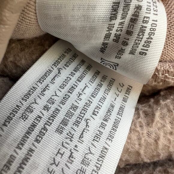 Abercrombie Kids Sherpa Fleece Camel Zip up Sweater Jacket Sz 13/14 - Picture 5 of 8